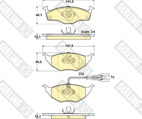 Girling 6114745 - Тормозные колодки, дисковые, комплект autospares.lv