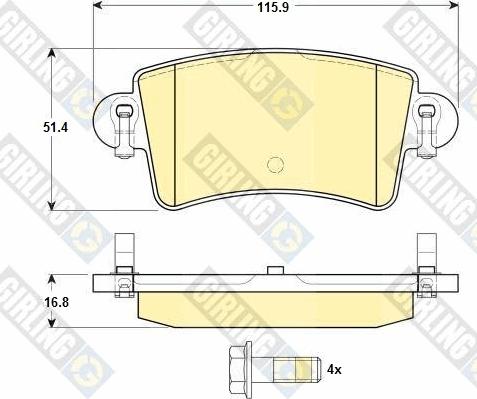 Girling 6114704 - Тормозные колодки, дисковые, комплект autospares.lv