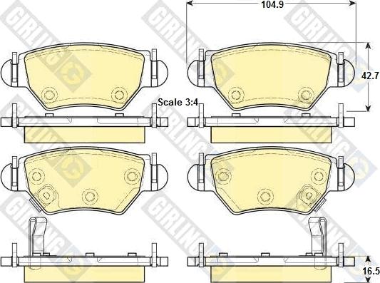 Girling 6114714 - Тормозные колодки, дисковые, комплект autospares.lv