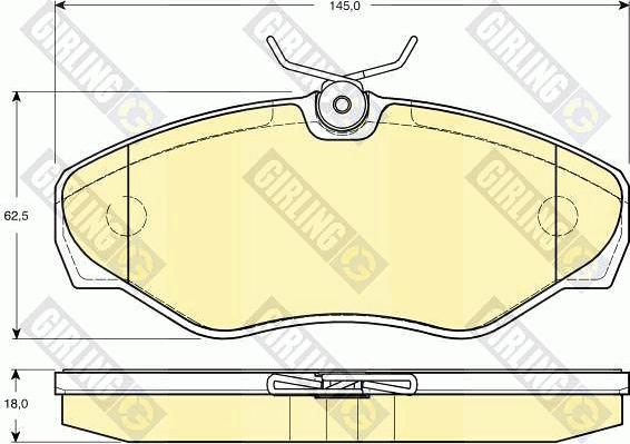 Girling 6114781 - Тормозные колодки, дисковые, комплект autospares.lv