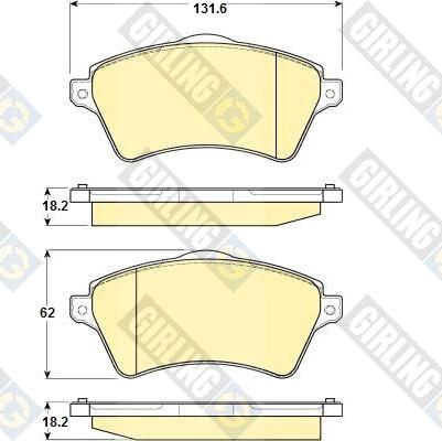 Girling 6114731 - Тормозные колодки, дисковые, комплект autospares.lv