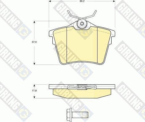 Girling 6115961 - Тормозные колодки, дисковые, комплект autospares.lv