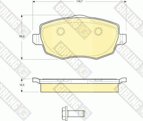 Girling 6115921 - Тормозные колодки, дисковые, комплект autospares.lv