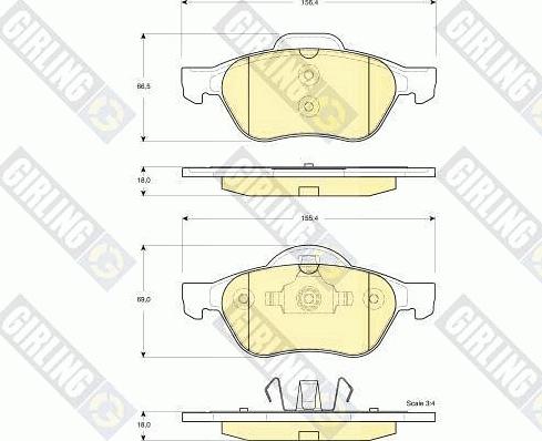 Girling 6115402 - Тормозные колодки, дисковые, комплект autospares.lv