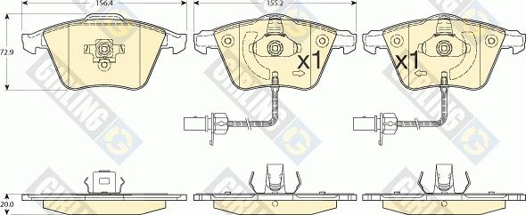 Girling 6115542 - Тормозные колодки, дисковые, комплект autospares.lv