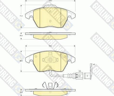 Girling 6115502 - Тормозные колодки, дисковые, комплект autospares.lv