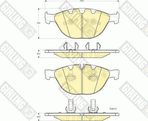 Girling 6115582 - Тормозные колодки, дисковые, комплект autospares.lv