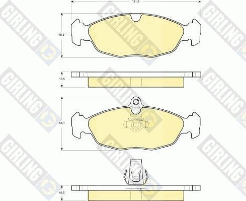 Girling 6115692 - Тормозные колодки, дисковые, комплект autospares.lv