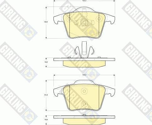 Girling 6115662 - Тормозные колодки, дисковые, комплект autospares.lv