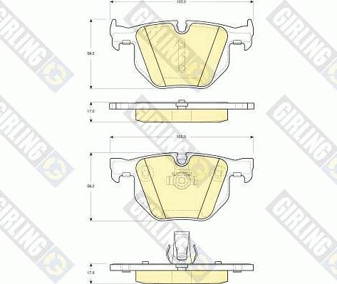 Girling 6115602 - Тормозные колодки, дисковые, комплект autospares.lv