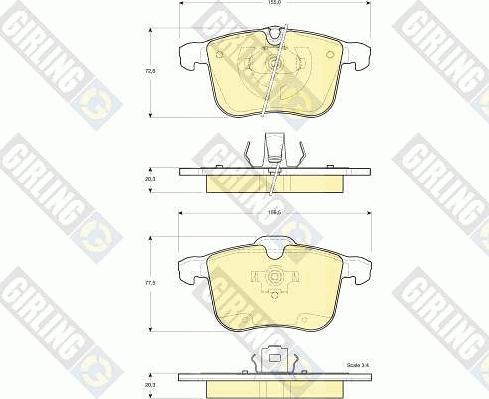 Girling 6115672 - Тормозные колодки, дисковые, комплект autospares.lv