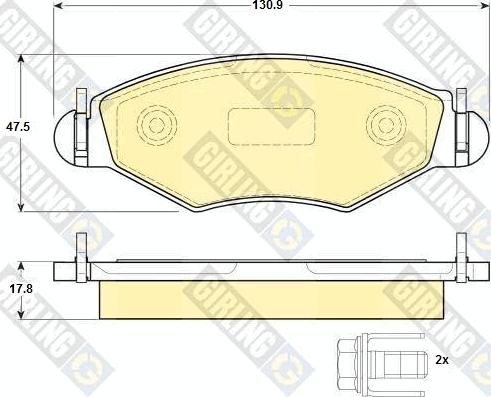 Girling 6115004 - Тормозные колодки, дисковые, комплект autospares.lv