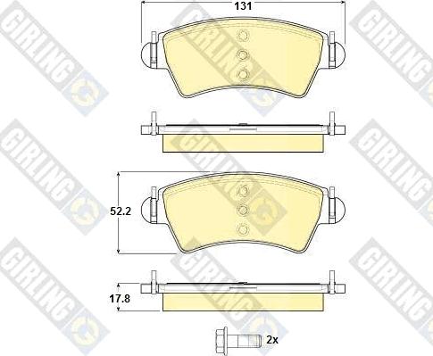 Girling 6115014 - Тормозные колодки, дисковые, комплект autospares.lv