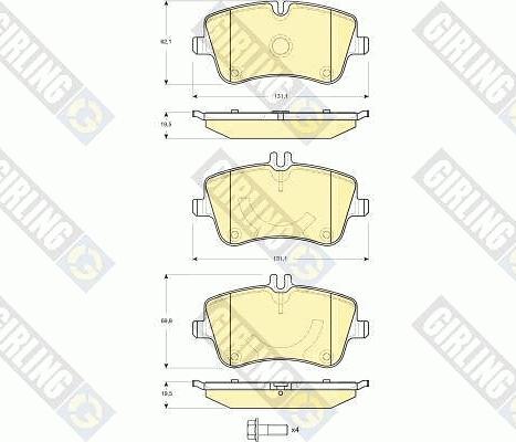 Girling 6115141 - Тормозные колодки, дисковые, комплект autospares.lv