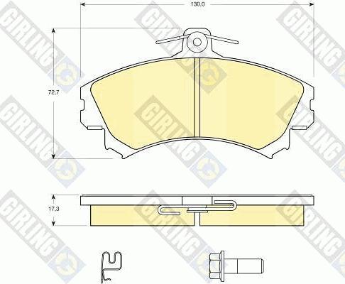 Girling 6115841 - Тормозные колодки, дисковые, комплект autospares.lv