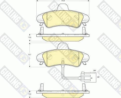 Girling 6115813 - Тормозные колодки, дисковые, комплект autospares.lv