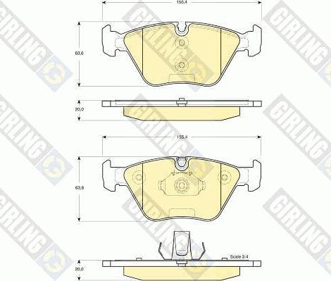 Girling 6115312 - Тормозные колодки, дисковые, комплект autospares.lv