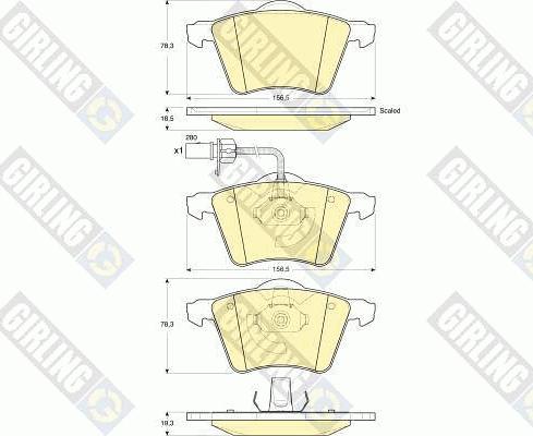 Girling 6115382 - Тормозные колодки, дисковые, комплект autospares.lv