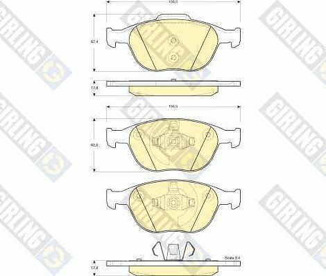 Girling 6115322 - Тормозные колодки, дисковые, комплект autospares.lv