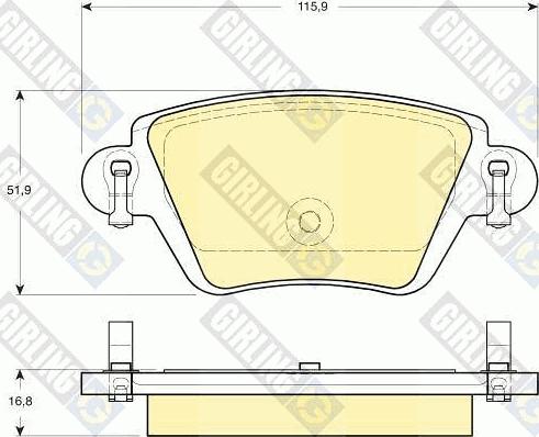 Girling 6115254 - Тормозные колодки, дисковые, комплект autospares.lv