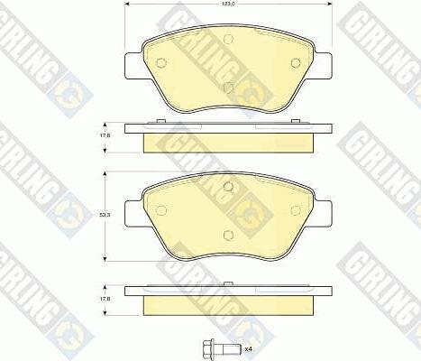 Girling 6115794 - Тормозные колодки, дисковые, комплект autospares.lv