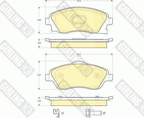 Girling 6115701 - Тормозные колодки, дисковые, комплект autospares.lv