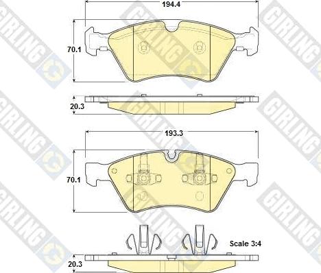 Girling 6116422 - Тормозные колодки, дисковые, комплект autospares.lv