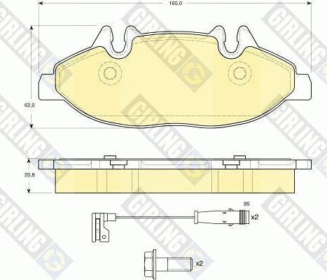 Girling 6116004 - Тормозные колодки, дисковые, комплект autospares.lv