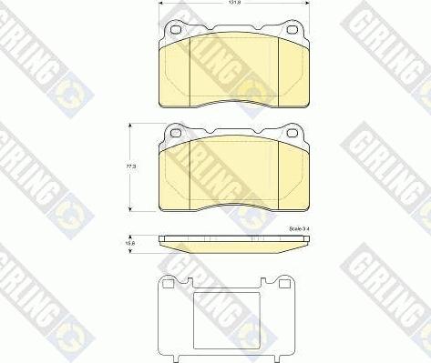 Girling 6116089 - Тормозные колодки, дисковые, комплект autospares.lv