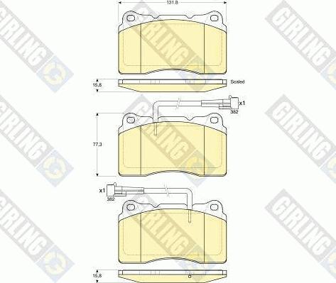 Girling 6116039 - Тормозные колодки, дисковые, комплект autospares.lv