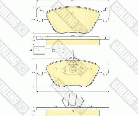 Girling 6116022 - Тормозные колодки, дисковые, комплект autospares.lv