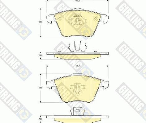 Girling 6116072 - Тормозные колодки, дисковые, комплект autospares.lv