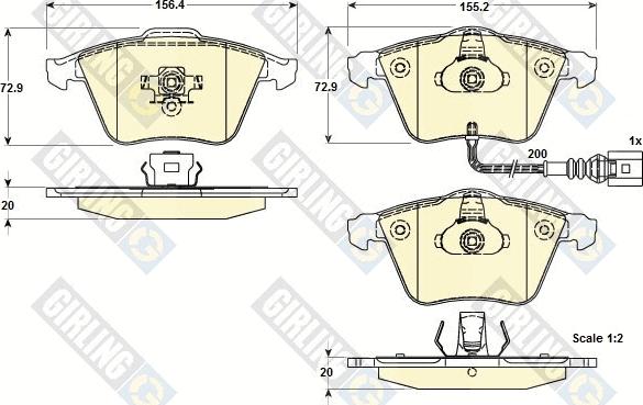 Girling 6116162 - Тормозные колодки, дисковые, комплект autospares.lv