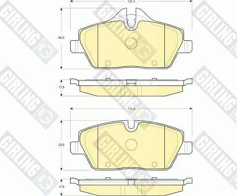 Girling 6116111 - Тормозные колодки, дисковые, комплект autospares.lv