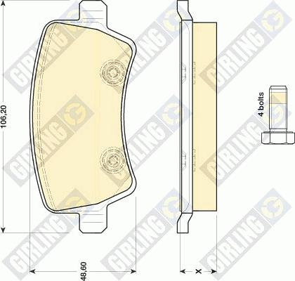 Girling 6116851 - Тормозные колодки, дисковые, комплект autospares.lv