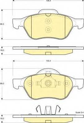 Girling 6116872 - Тормозные колодки, дисковые, комплект autospares.lv