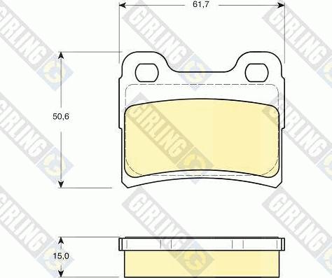 Girling 6116392 - Тормозные колодки, дисковые, комплект autospares.lv