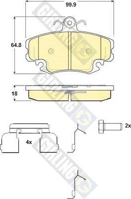 Girling 6116341 - Тормозные колодки, дисковые, комплект autospares.lv