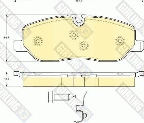 Girling 6116311 - Тормозные колодки, дисковые, комплект autospares.lv