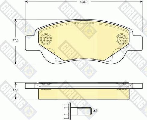 Girling 6116334 - Тормозные колодки, дисковые, комплект autospares.lv