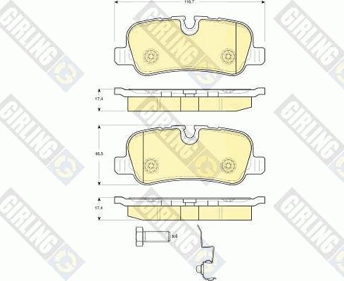 Girling 6116321 - Тормозные колодки, дисковые, комплект autospares.lv