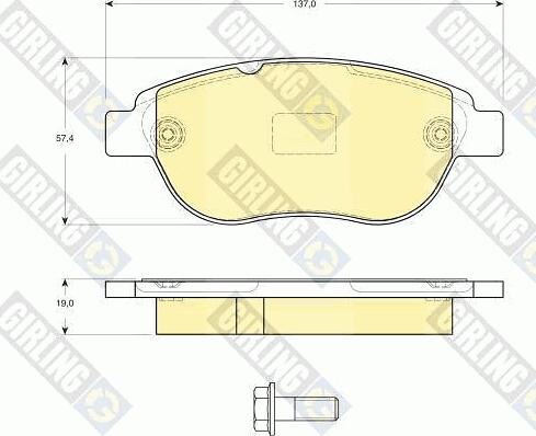 Girling 6116244 - Тормозные колодки, дисковые, комплект autospares.lv