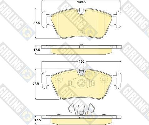 Girling 6116252 - Тормозные колодки, дисковые, комплект autospares.lv