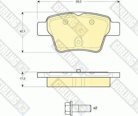 Girling 6116204 - Тормозные колодки, дисковые, комплект autospares.lv