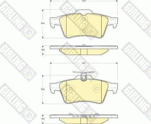 Girling 6116212 - Тормозные колодки, дисковые, комплект autospares.lv