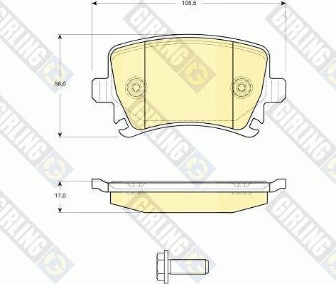 Girling 6116221 - Тормозные колодки, дисковые, комплект autospares.lv