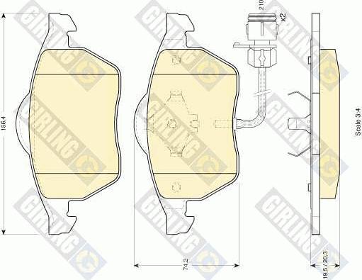 Girling 6110492 - Тормозные колодки, дисковые, комплект autospares.lv