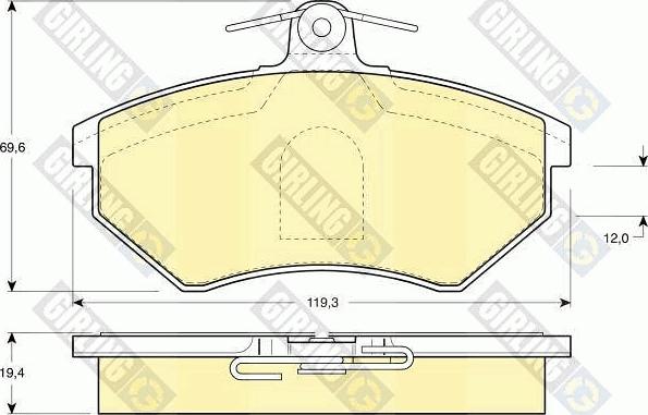 Girling 6110441 - Тормозные колодки, дисковые, комплект autospares.lv