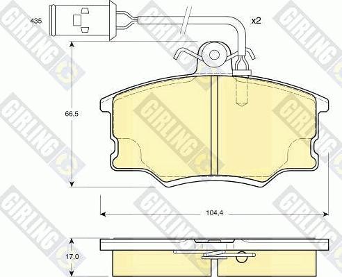 Girling 6110541 - Тормозные колодки, дисковые, комплект autospares.lv