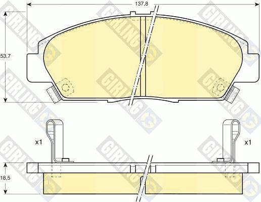 Girling 6110619 - Тормозные колодки, дисковые, комплект autospares.lv